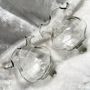 VINTAGE PAIR OF HOME INTERIORS CLEAR FLUTED VOTIVE CANDLE HOLDERS